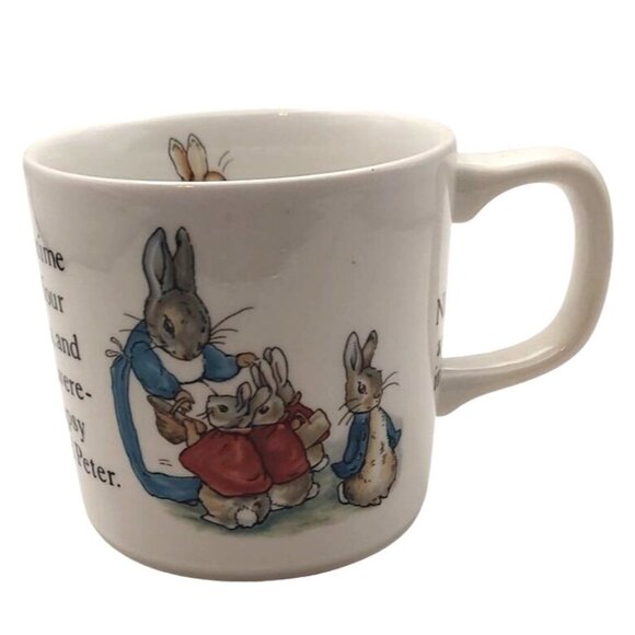 Vintage Wedgwood Peter Rabbit Beatrix Potter Childs Nursery Rhyme Mug England - Picture 3 of 8